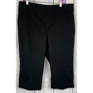 Dockers Size 16W Black Trouser Capri Pants with Front & Back Pockets Stretch